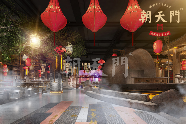 你在朝天門火鍋加盟店吃火鍋，談笑風(fēng)生